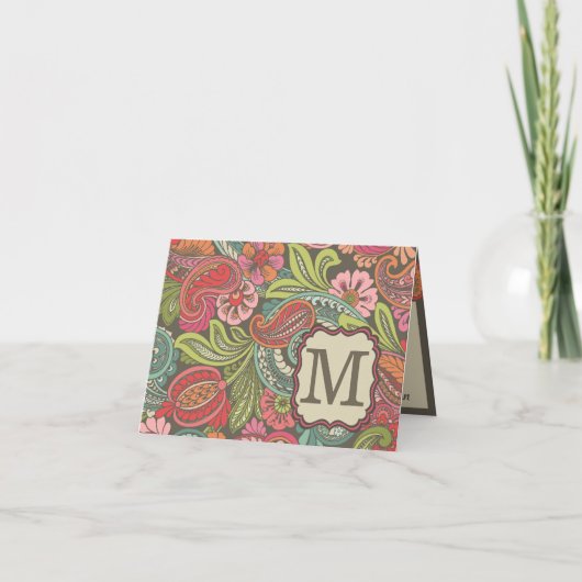 De Kaart van de Nota van het Monogram van Paisley (Voorkant)