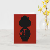 De Kaart van de Nota van het Silhouet van Kokeshi (Gele Bloem)