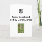 De Kaart van de Nota van Seedhead van het Gras van (Achterkant)