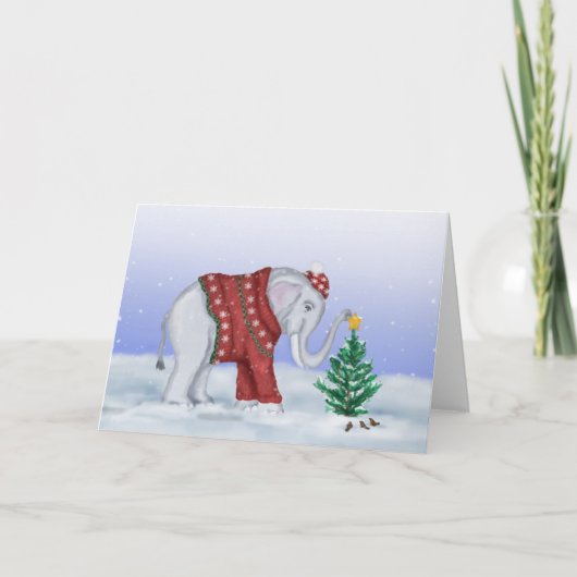 De Kaart van de Olifant van Kerstmis (Voorkant)