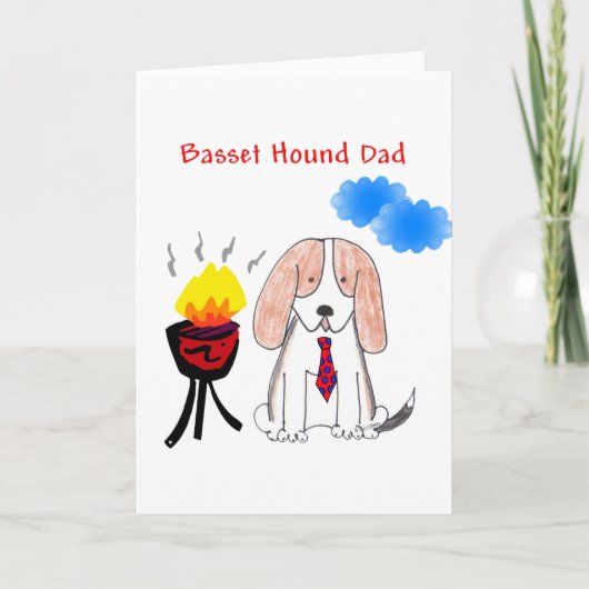 De Kaart van de Papa van Basset Hound (Voorkant)