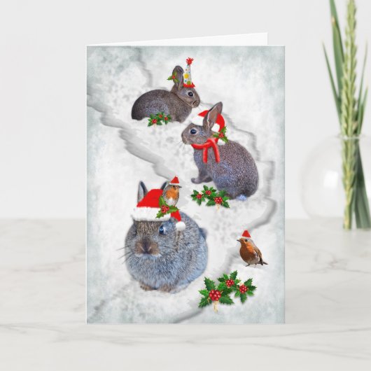 De Kaart van de Partij van Kerstmis van konijntjes (Voorkant)