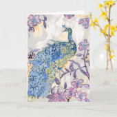 De Kaart van de pauw en van de Verjaardag van (Gele Bloem)