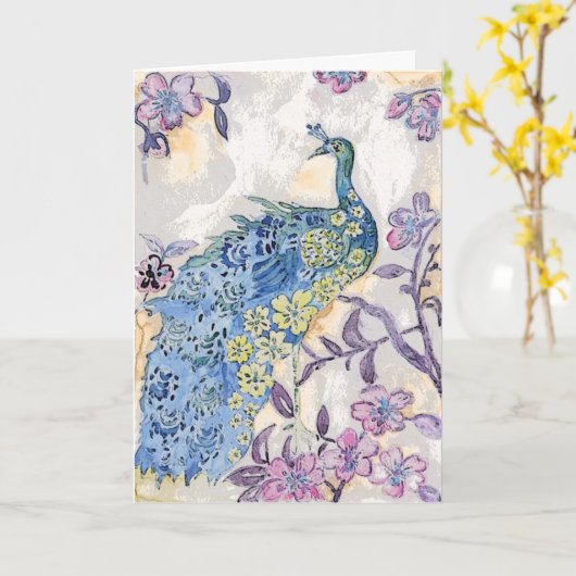 De Kaart van de pauw en van de Verjaardag van (Gele Bloem)