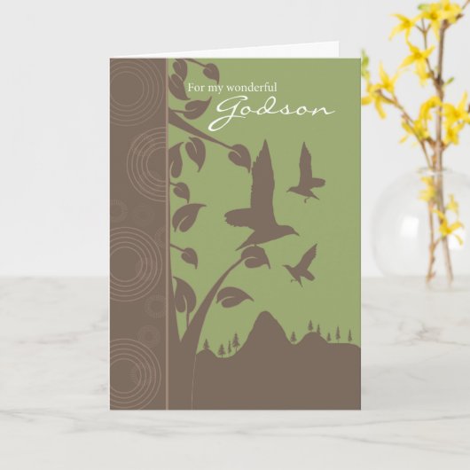 de kaart van de peetzoonverjaardag - (Gele Bloem)