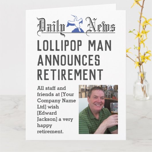 De Kaart van de Pensionering van het Man Lollipop  (Gele Bloem)