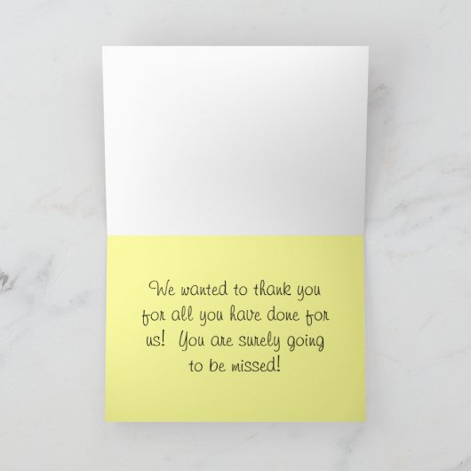 De Kaart van de Pensionering van het Schoolhoofd (Binnen)