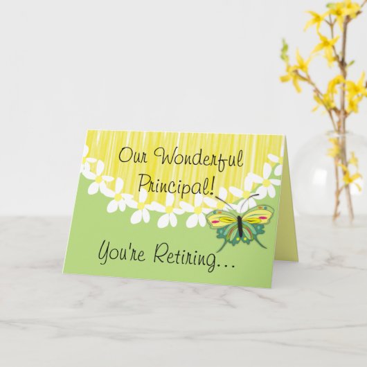 De Kaart van de Pensionering van het Schoolhoofd (Gele Bloem)