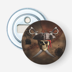 De Kaart van de piraat Button Flesopener