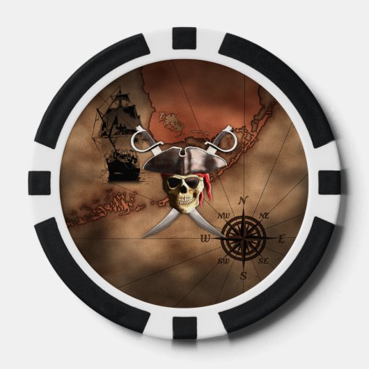 De Kaart van de piraat Pokerchips (Voorkant)