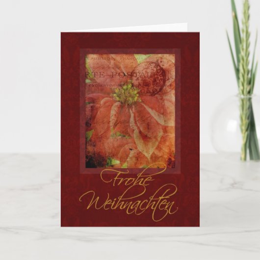 De Kaart van de Poinsettia van Weihnachten van (Voorkant)