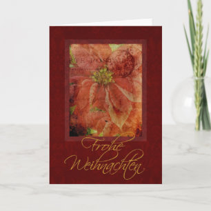 De Kaart van de Poinsettia van Weihnachten van