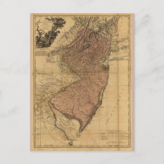 De kaart van de provincie New Jersey (1777) (Voorkant)