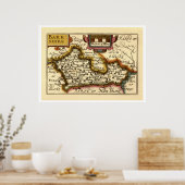 De Kaart van de Provincie van "Barkshire" Poster (Keuken)