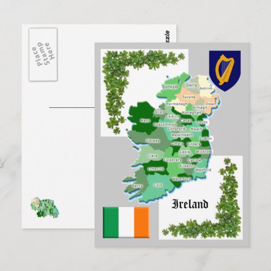 De Kaart van de provincie van Ierland (Voorkant / Achterkant)