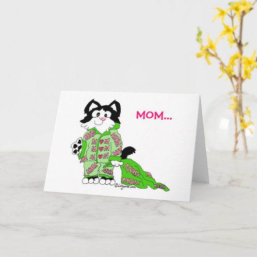 De Kaart van de Pyjama's van de Kat van het (Gele Bloem)