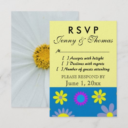 De Kaart van de Reactie RSVP (Voorkant / Achterkant)