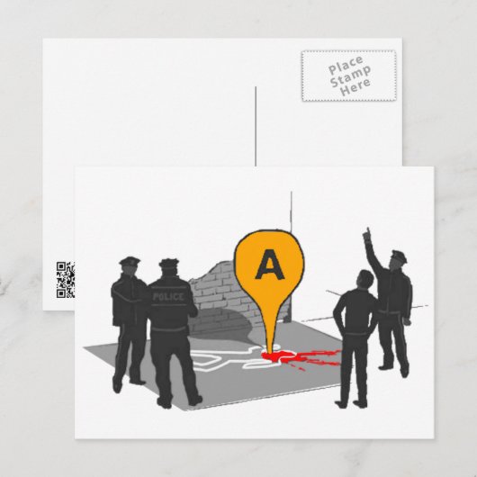 De Kaart van de Scène van de misdaad met het Overz (Voorkant / Achterkant)