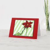 De Kaart van de Schoen van Kerstmis van poinsettia (Voorkant)