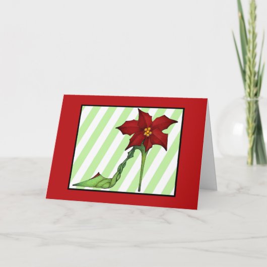 De Kaart van de Schoen van Kerstmis van poinsettia (Voorkant)