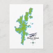 De kaart van de Shetlandeilanden (Voorkant)