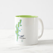 De kaart van de Shetlandeilanden Tweekleurige Koffiemok (Voorkant rechts)