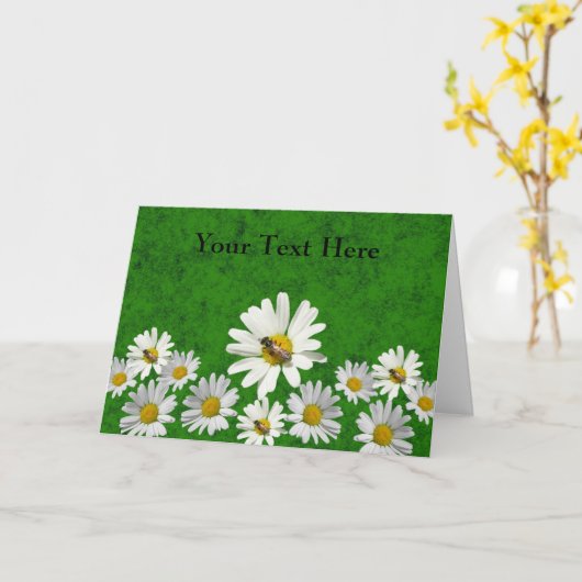 De kaart van de Sjabloon van Daisy en van de Bij (Gele Bloem)