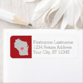 De Kaart van de Staat van Wisconsin met het Rode H Etiket (Insitu)