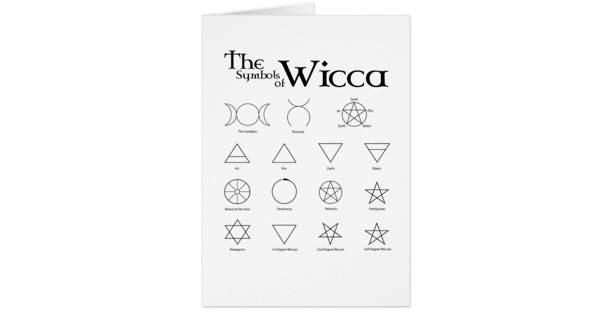 De Kaart Van De Symbolen Van Wicca Zazzle Nl