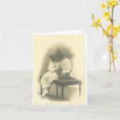 De Kaart van de Sympathie van de kat met Meisje (Gele Bloem)