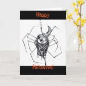 De kaart van de tekeningsHalloween van de spin (Gele Bloem)