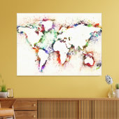 De Kaart van de Tekst van de Splashes van de verf Canvas Afdruk (Insitu (Woonkamer))