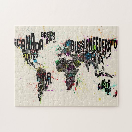 De Kaart van de Tekst van de Splashes van de verf Legpuzzel (Horizontaal)