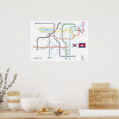 De Kaart van de Tempel van Angkor in Koreaanse met Poster (Keuken)