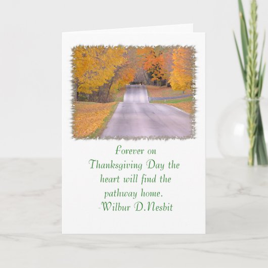 … De Kaart van de Thanksgiving, "naar huis Komend (Voorkant)