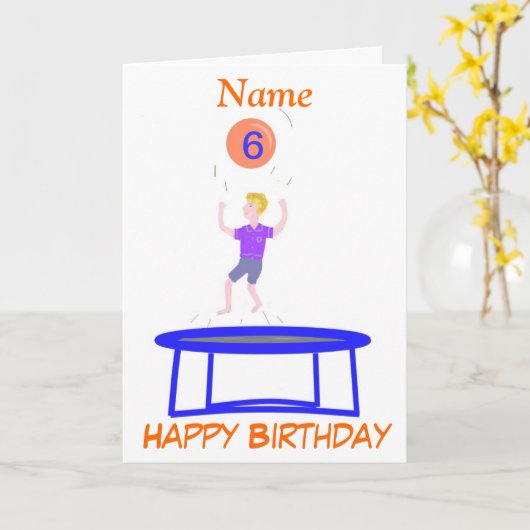 De Kaart van de trampoline voor jongen, voegt (Gele Bloem)