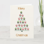 De Kaart van de Tribune van Cupcake van Kerstmis (Voorkant)