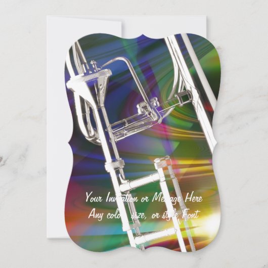 De kaart van de Trombone van de dia of nodigt u ui (Voorkant)