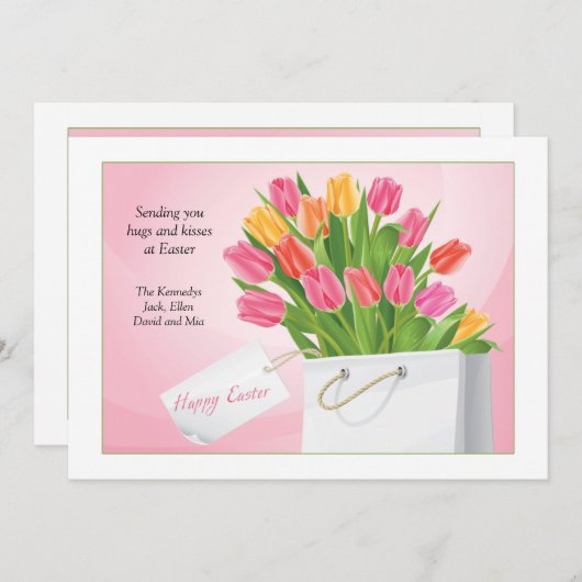 De Kaart van de Tulpen van Pasen (Voorkant / Achterkant)