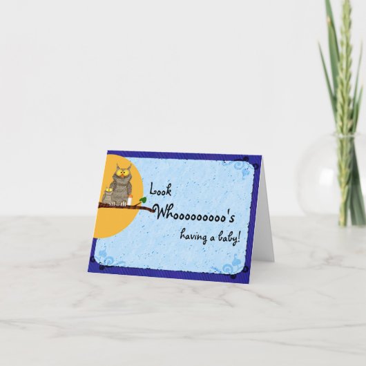 De Kaart van de Uil van het baby shower (Voorkant)