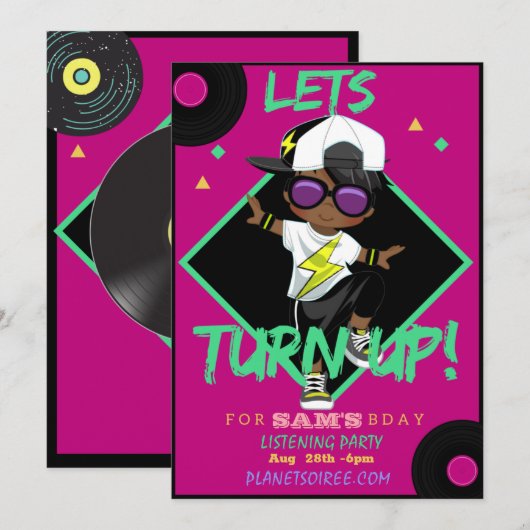 De Kaart van de Uitnodiging van de Partij van de B (Voorkant / Achterkant)