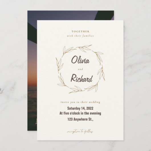 De Kaart van de Uitnodiging van het huwelijk spare (Voorkant / Achterkant)