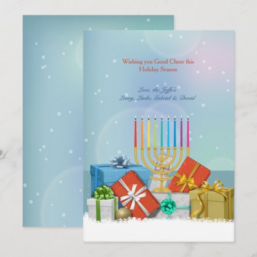 De Kaart van de Vakantie van de Chanoeka en van (Voorkant / Achterkant)