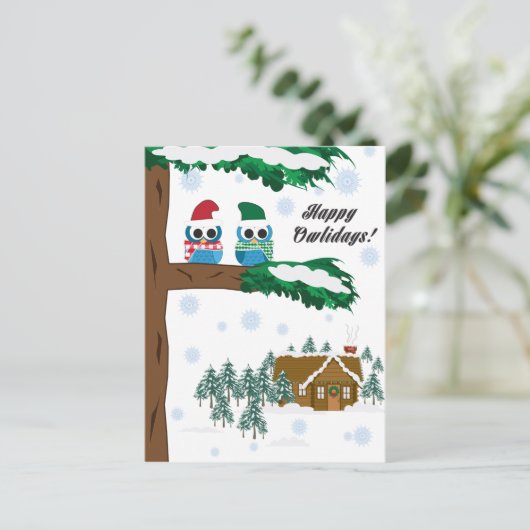 De Kaart van de Vakantie van de uil (Staand voorkant)