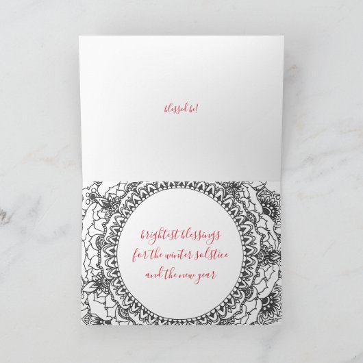 De Kaart van de Vakantie van Mandala van Yule (Binnen)