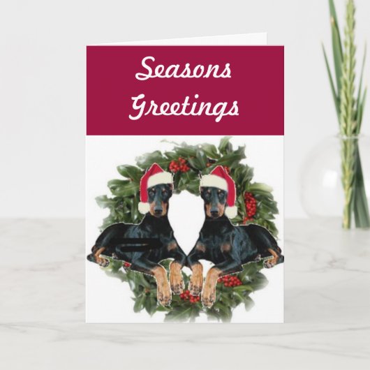 De Kaart van de Vakantie van Pinscher van Doberman (Voorkant)