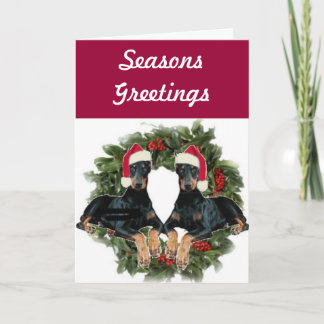 De Kaart van de Vakantie van Pinscher van Doberman