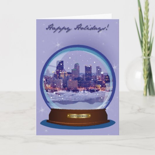 De Kaart van de Vakantie van Pittsburgh Snowglobe (Voorkant)