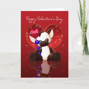 De Kaart van de Valentijnsdag - Leuke Siamese Kat