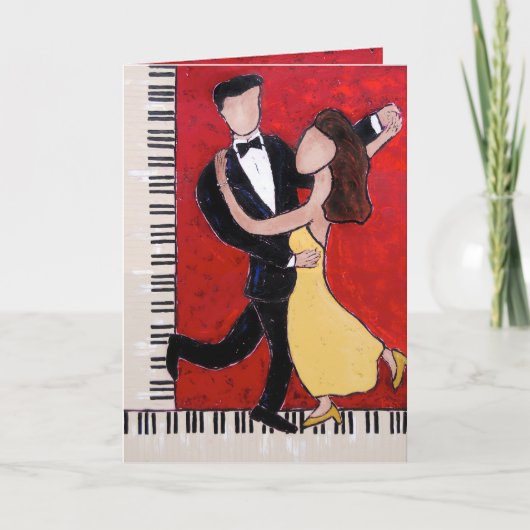 De kaart van de Valentijnsdag met dansers (Voorkant)